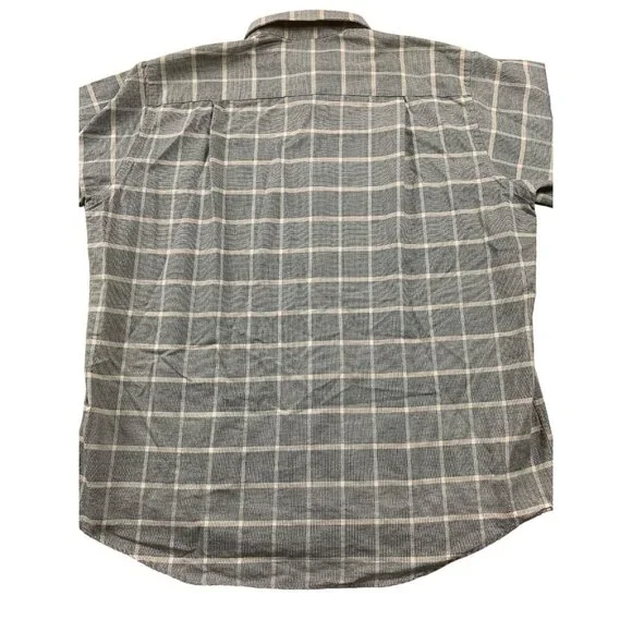 Van Heusen Mens Top Button Up Long Sleeve Gray Plaid Dress Shirt Size 17.5 32/33 - Picture 5 of 14
